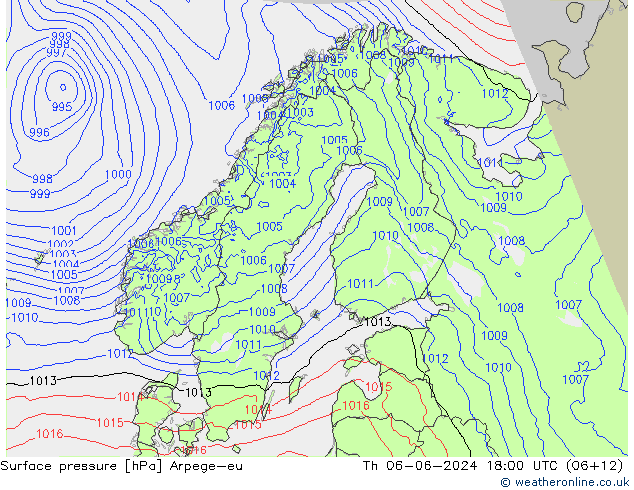 Bodendruck Arpege-eu Do 06.06.2024 18 UTC