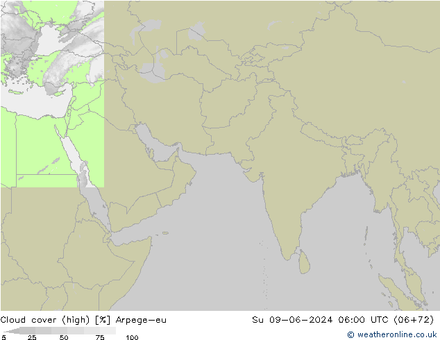 облака (средний) Arpege-eu Вс 09.06.2024 06 UTC