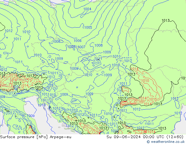 Luchtdruk (Grond) Arpege-eu zo 09.06.2024 00 UTC