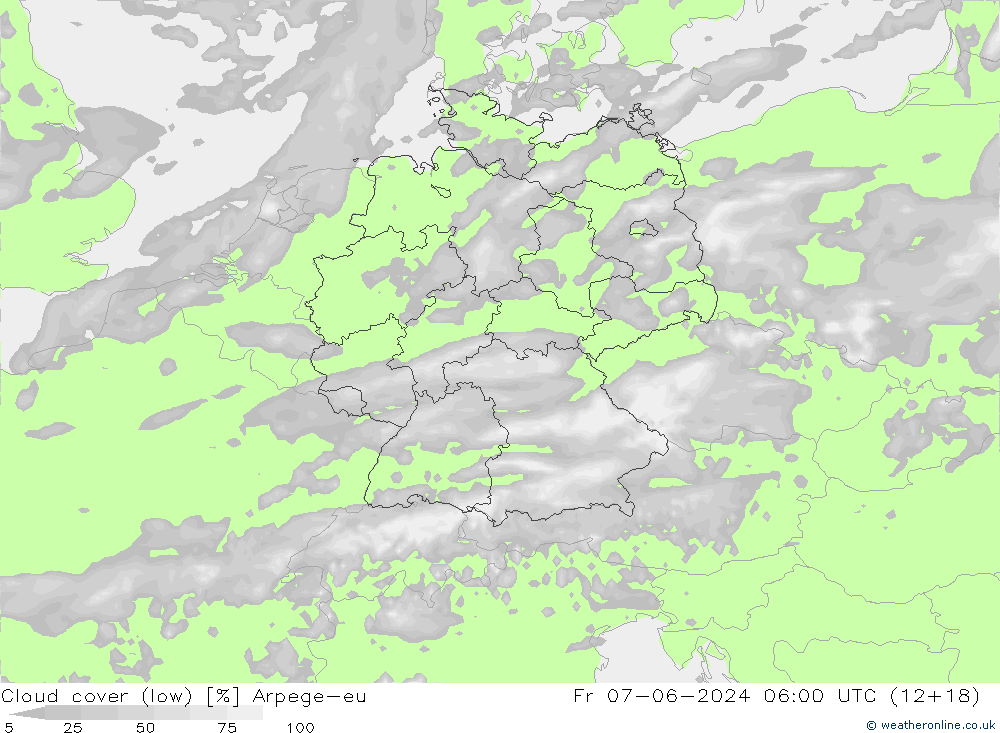 Bulutlar (düşük) Arpege-eu Cu 07.06.2024 06 UTC