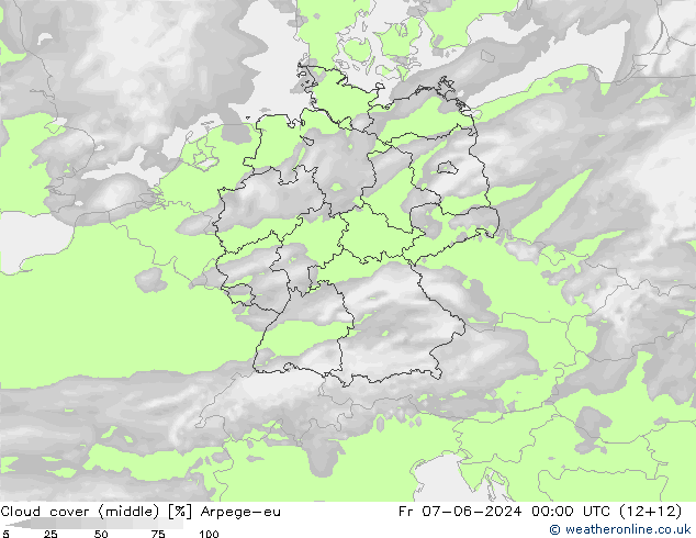 Bulutlar (orta) Arpege-eu Cu 07.06.2024 00 UTC