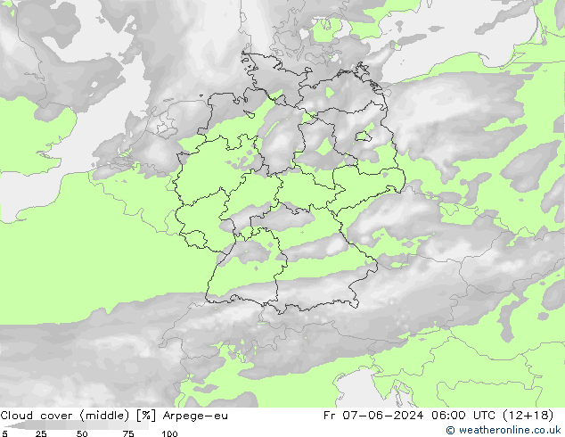 Bulutlar (orta) Arpege-eu Cu 07.06.2024 06 UTC