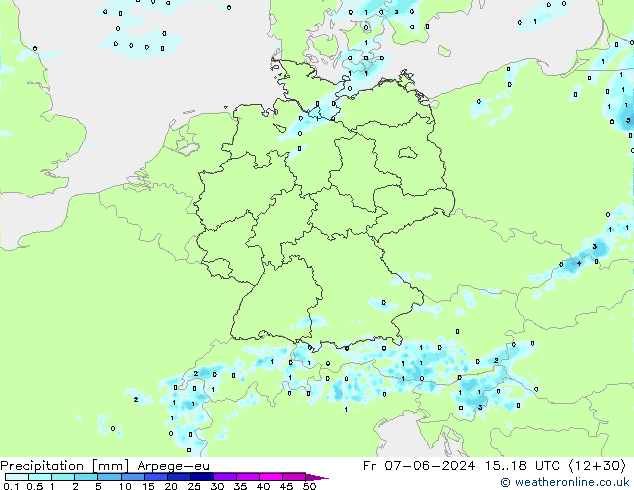 Precipitation Arpege-eu Fr 07.06.2024 18 UTC