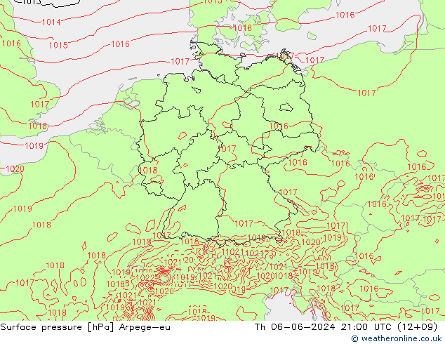 Luchtdruk (Grond) Arpege-eu do 06.06.2024 21 UTC