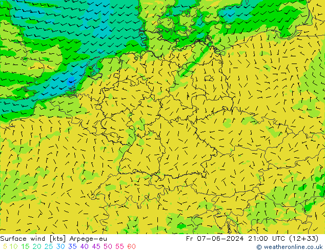  10 m Arpege-eu  07.06.2024 21 UTC
