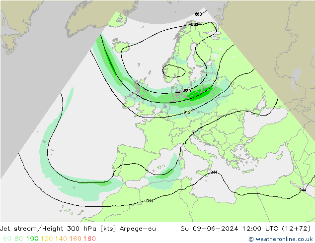Jet Akımları Arpege-eu Paz 09.06.2024 12 UTC