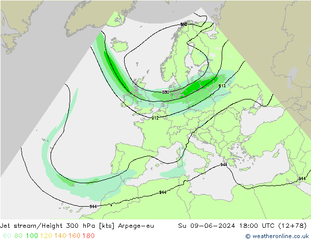 Jet Akımları Arpege-eu Paz 09.06.2024 18 UTC