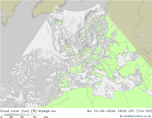 Wolken (tief) Arpege-eu Mo 10.06.2024 18 UTC