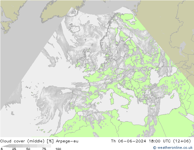 Nubi medie Arpege-eu gio 06.06.2024 18 UTC