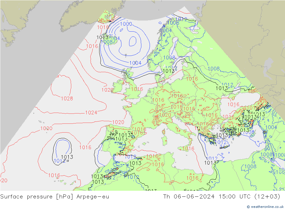 Luchtdruk (Grond) Arpege-eu do 06.06.2024 15 UTC