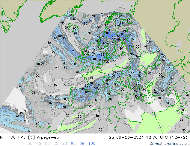 RV 700 hPa Arpege-eu zo 09.06.2024 12 UTC