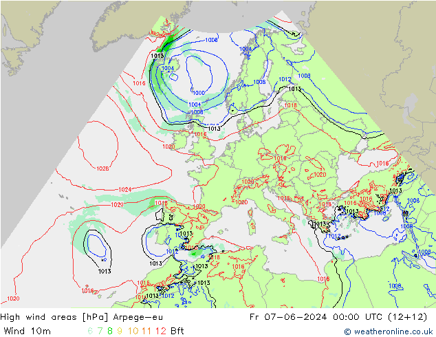 yüksek rüzgarlı alanlar Arpege-eu Cu 07.06.2024 00 UTC