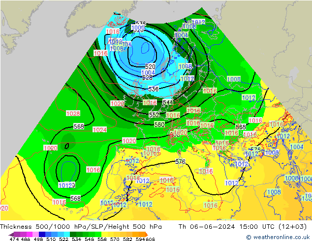 Thck 500-1000hPa Arpege-eu Th 06.06.2024 15 UTC