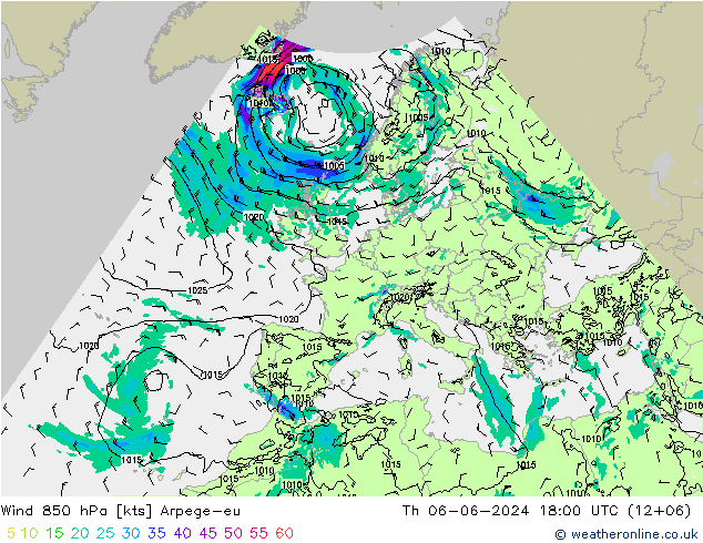  850 hPa Arpege-eu  06.06.2024 18 UTC