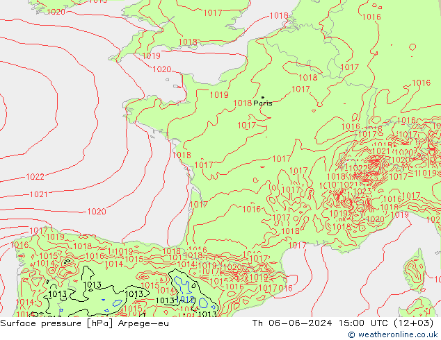 Yer basıncı Arpege-eu Per 06.06.2024 15 UTC