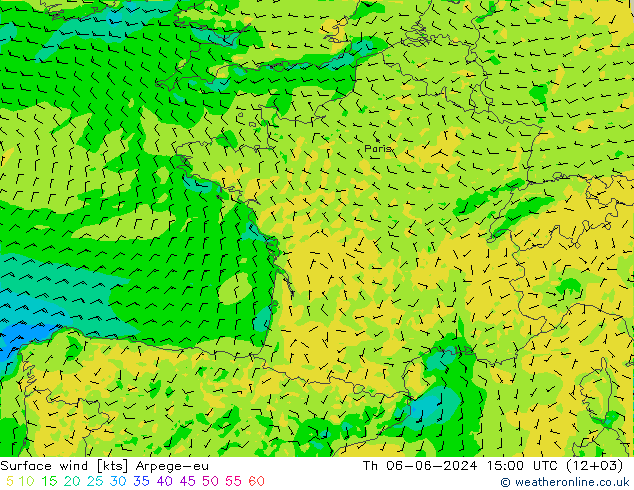  10 m Arpege-eu  06.06.2024 15 UTC