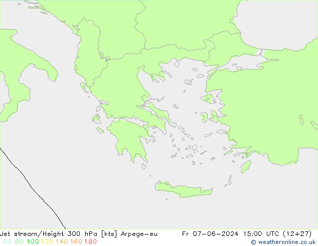 Jet stream/Height 300 hPa Arpege-eu Fr 07.06.2024 15 UTC