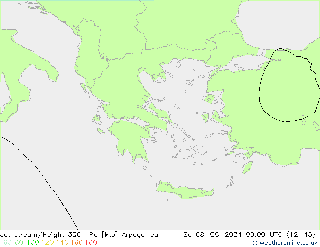 Jet stream/Height 300 hPa Arpege-eu Sa 08.06.2024 09 UTC