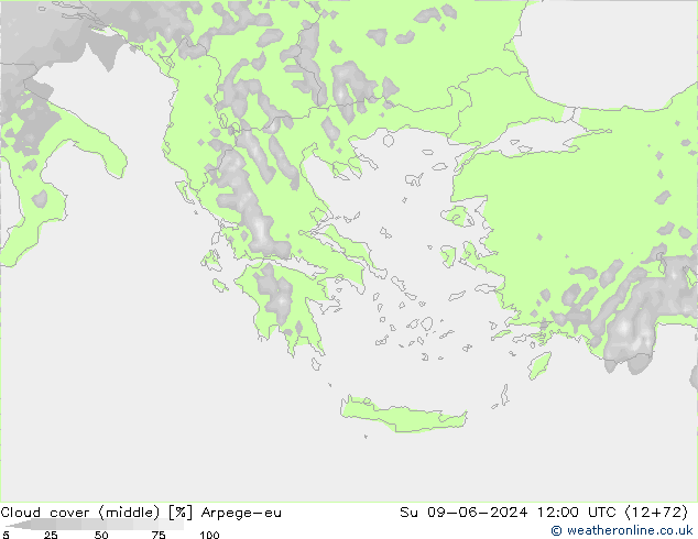 Bulutlar (orta) Arpege-eu Paz 09.06.2024 12 UTC