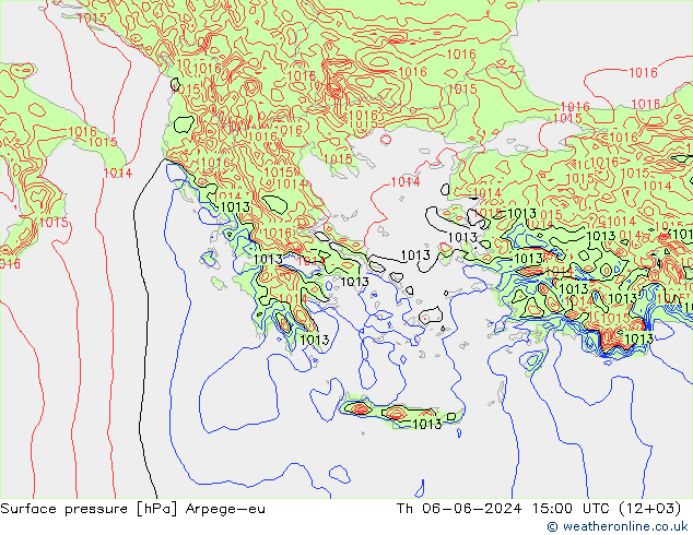 Luchtdruk (Grond) Arpege-eu do 06.06.2024 15 UTC