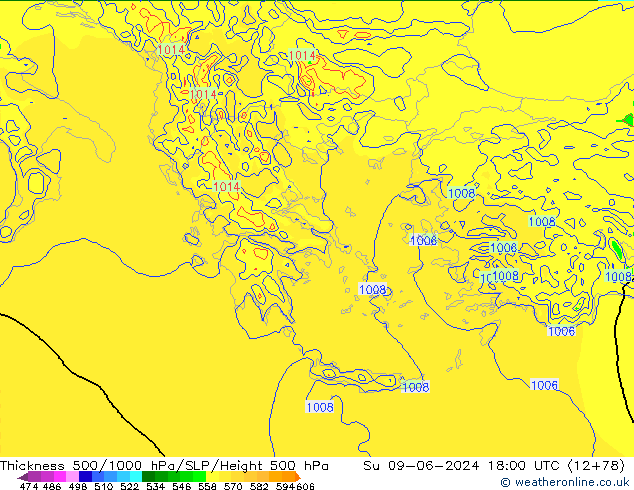 Thck 500-1000hPa Arpege-eu Dom 09.06.2024 18 UTC