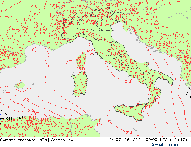 pression de l'air Arpege-eu ven 07.06.2024 00 UTC