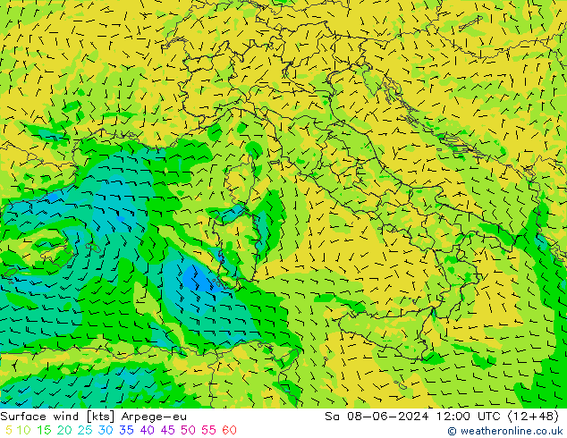  10 m Arpege-eu  08.06.2024 12 UTC