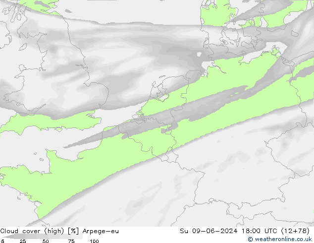 Bewolking (Hoog) Arpege-eu zo 09.06.2024 18 UTC