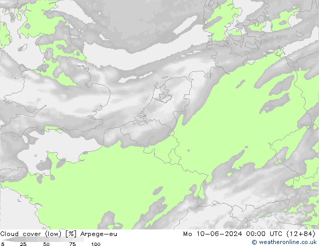 Bulutlar (düşük) Arpege-eu Pzt 10.06.2024 00 UTC