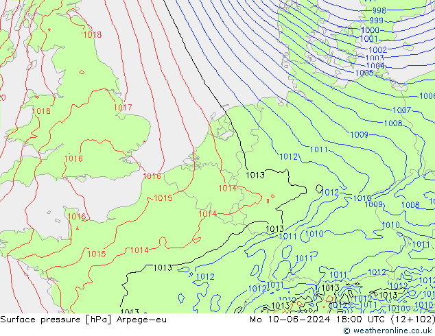 ciśnienie Arpege-eu pon. 10.06.2024 18 UTC