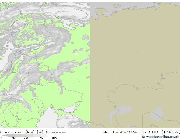 Bulutlar (düşük) Arpege-eu Pzt 10.06.2024 18 UTC