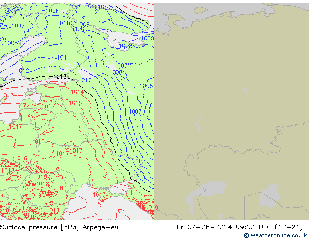 Bodendruck Arpege-eu Fr 07.06.2024 09 UTC