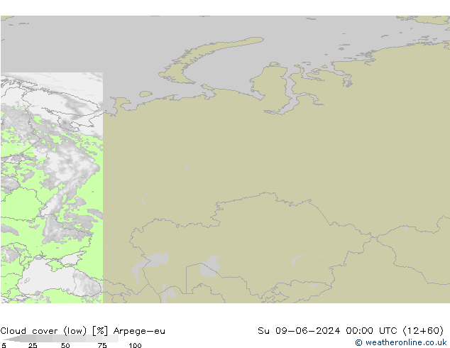nízká oblaka Arpege-eu Ne 09.06.2024 00 UTC
