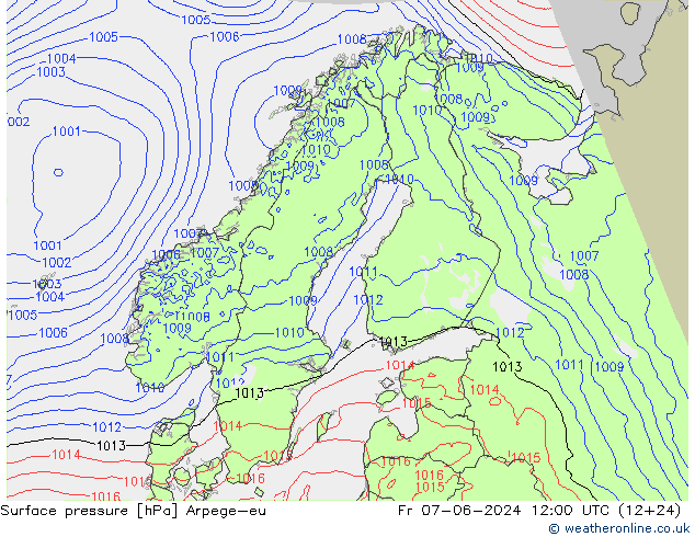 pression de l'air Arpege-eu ven 07.06.2024 12 UTC