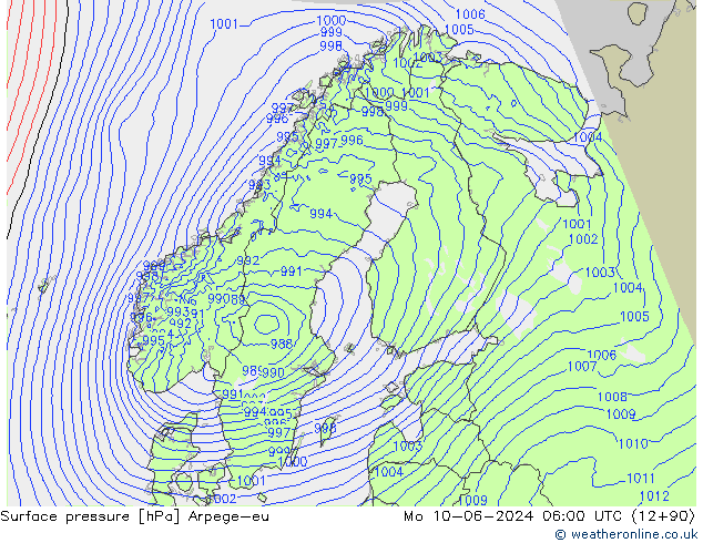 Bodendruck Arpege-eu Mo 10.06.2024 06 UTC