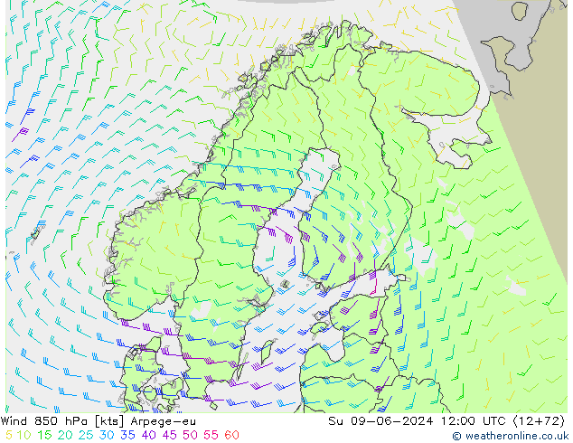  850 hPa Arpege-eu  09.06.2024 12 UTC