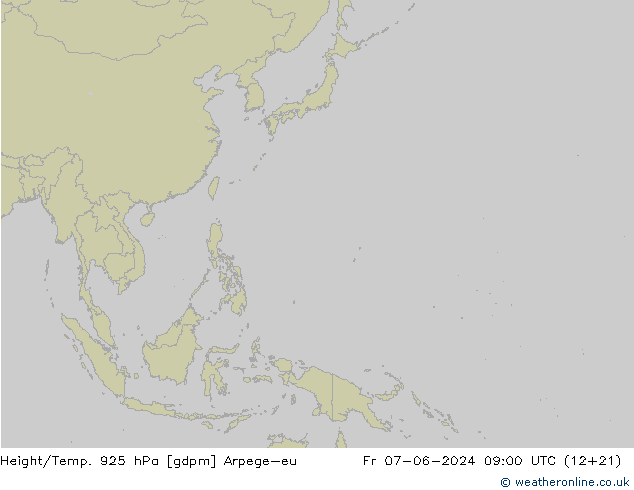 Height/Temp. 925 hPa Arpege-eu ven 07.06.2024 09 UTC