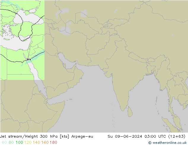 Corriente en chorro Arpege-eu dom 09.06.2024 03 UTC