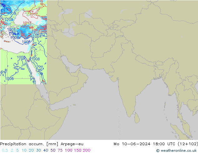 Precipitation accum. Arpege-eu lun 10.06.2024 18 UTC