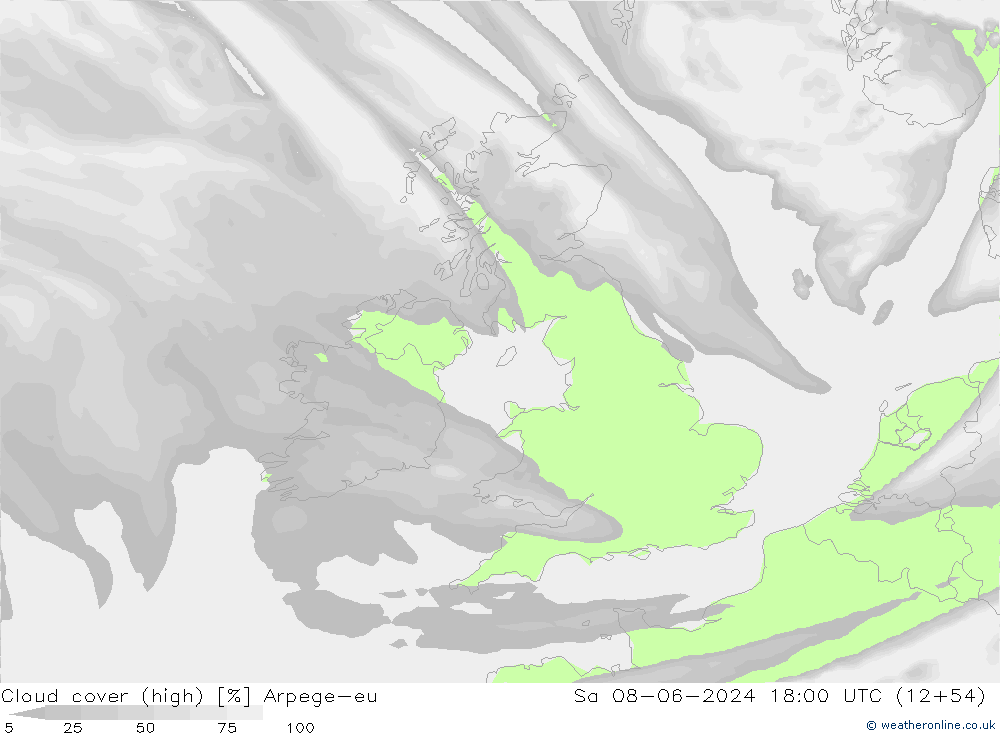 облака (средний) Arpege-eu сб 08.06.2024 18 UTC