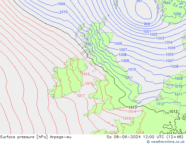 pressão do solo Arpege-eu Sáb 08.06.2024 12 UTC