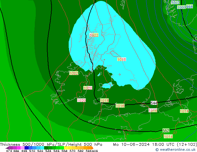 Thck 500-1000hPa Arpege-eu Po 10.06.2024 18 UTC