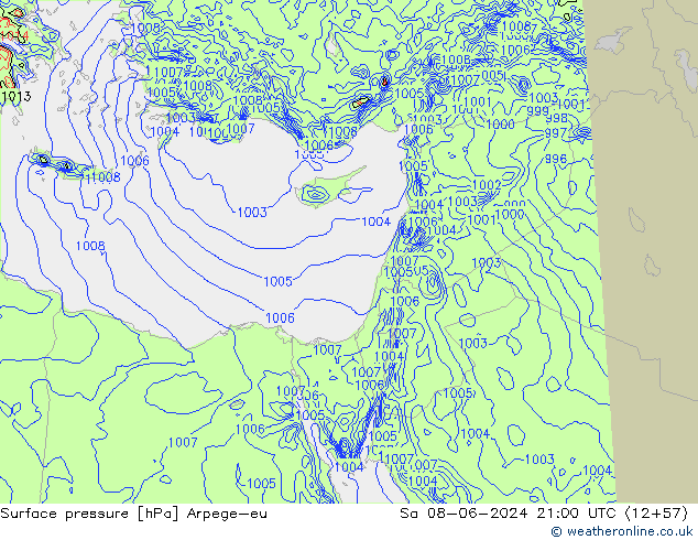 ciśnienie Arpege-eu so. 08.06.2024 21 UTC