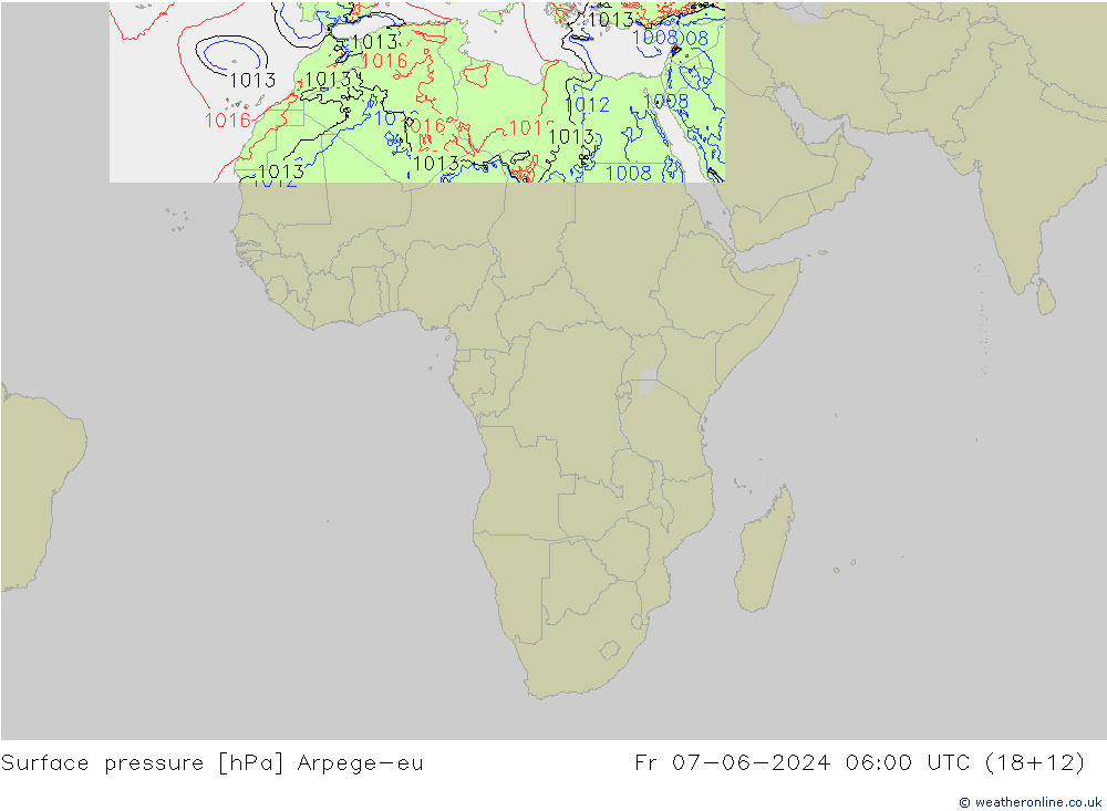 pression de l'air Arpege-eu ven 07.06.2024 06 UTC