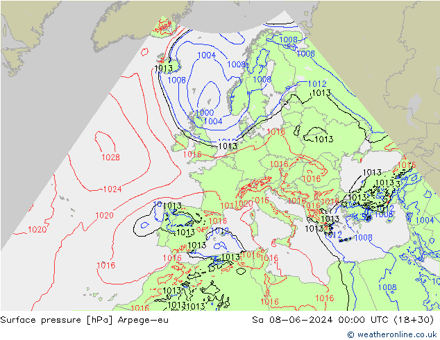 pressão do solo Arpege-eu Sáb 08.06.2024 00 UTC