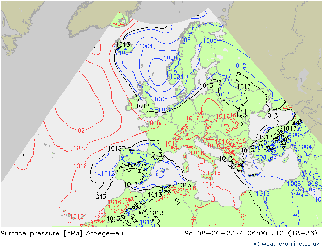 pression de l'air Arpege-eu sam 08.06.2024 06 UTC