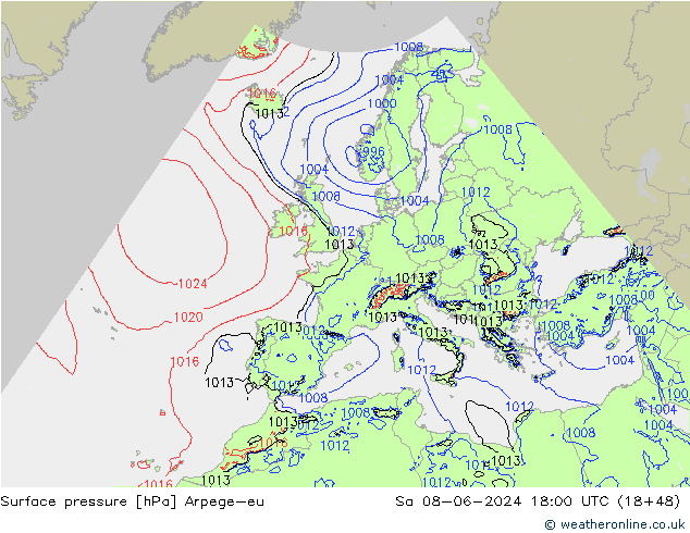 pression de l'air Arpege-eu sam 08.06.2024 18 UTC