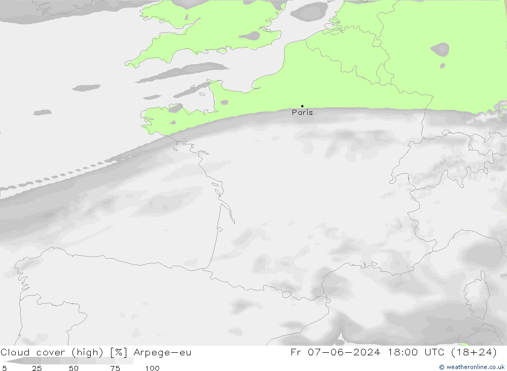 Bulutlar (yüksek) Arpege-eu Cu 07.06.2024 18 UTC