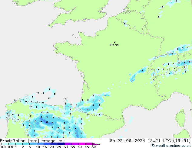 Yağış Arpege-eu Cts 08.06.2024 21 UTC