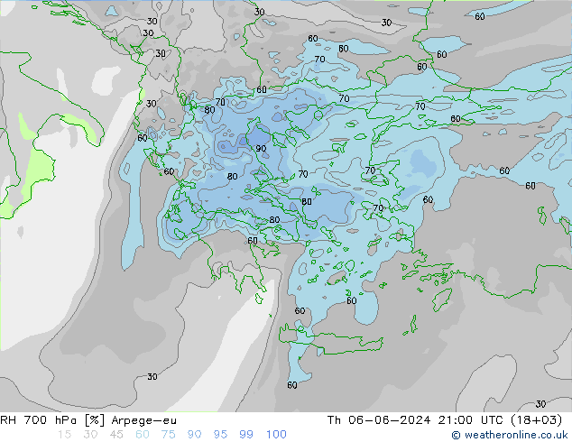 RV 700 hPa Arpege-eu do 06.06.2024 21 UTC